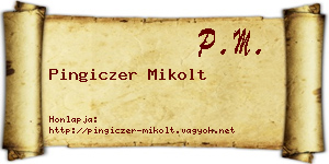 Pingiczer Mikolt névjegykártya